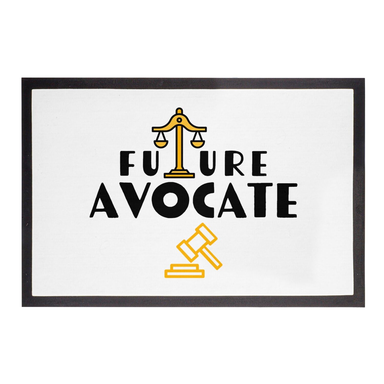 Paillasson Blanc Future Avocate 75x50cm tapis d'entrée justice