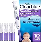 Clearblue Kinderwunsch Ovulationstest-Kit Fortschrittlich & Digital. Nachweislich doppelte Chancen, schwanger zu werden, 1 digitale Testhalterung und 10 Tests