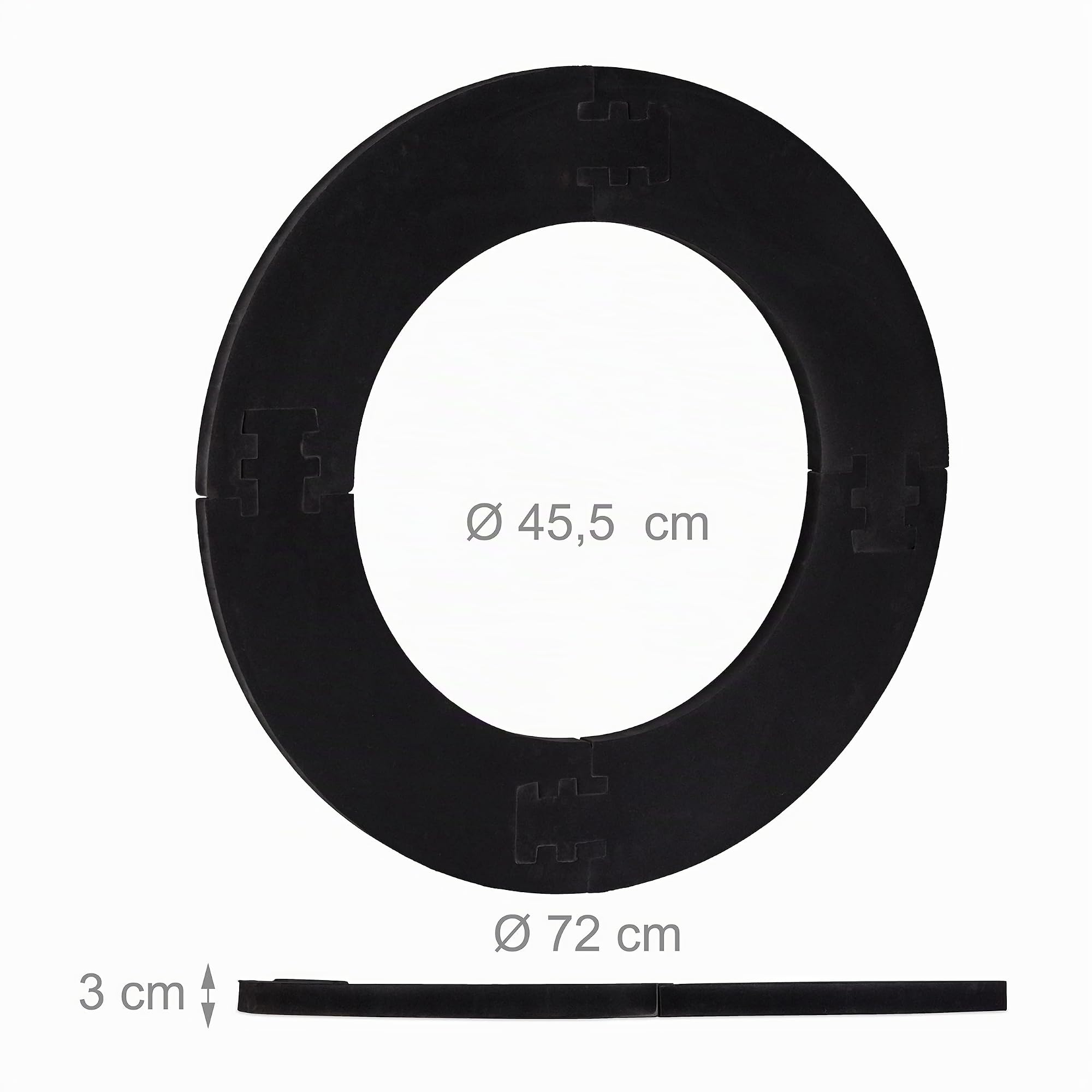 Relaxdays Dart Catchring R7, 4 pièces, Anneau de Protection pour Cible de fléchettes de 45 cm, Protection Murale Stable, EVA, diamètre Total 72 cm