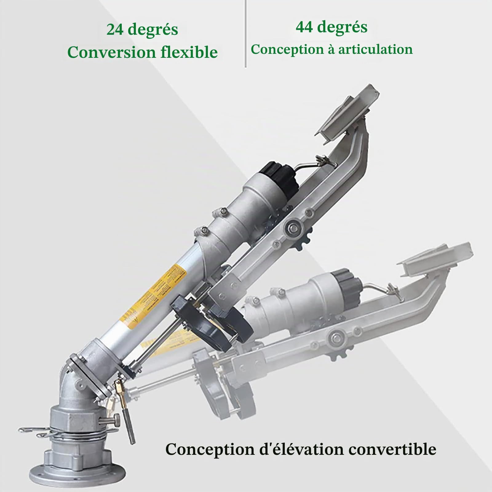 Pistolet à Pulvérisation D'irrigation pour L'irrigation Agricole De Gicleurs Industriels Horticoles, Arrosage à 360 Degrés De Pistolet De Rantin Réglable De Terrain avec Buse