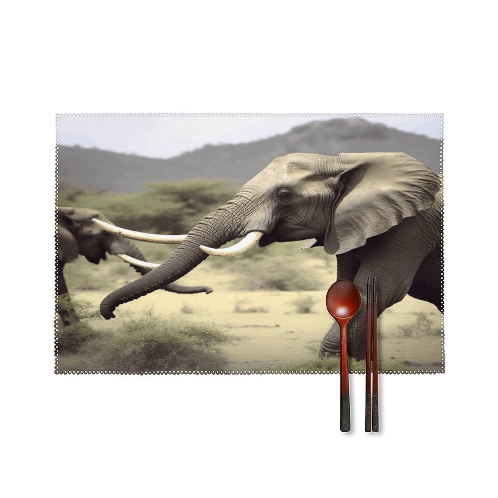 Fodpand Style Elephants Animals Placemats Set Of 4 Place Mats Table Mats