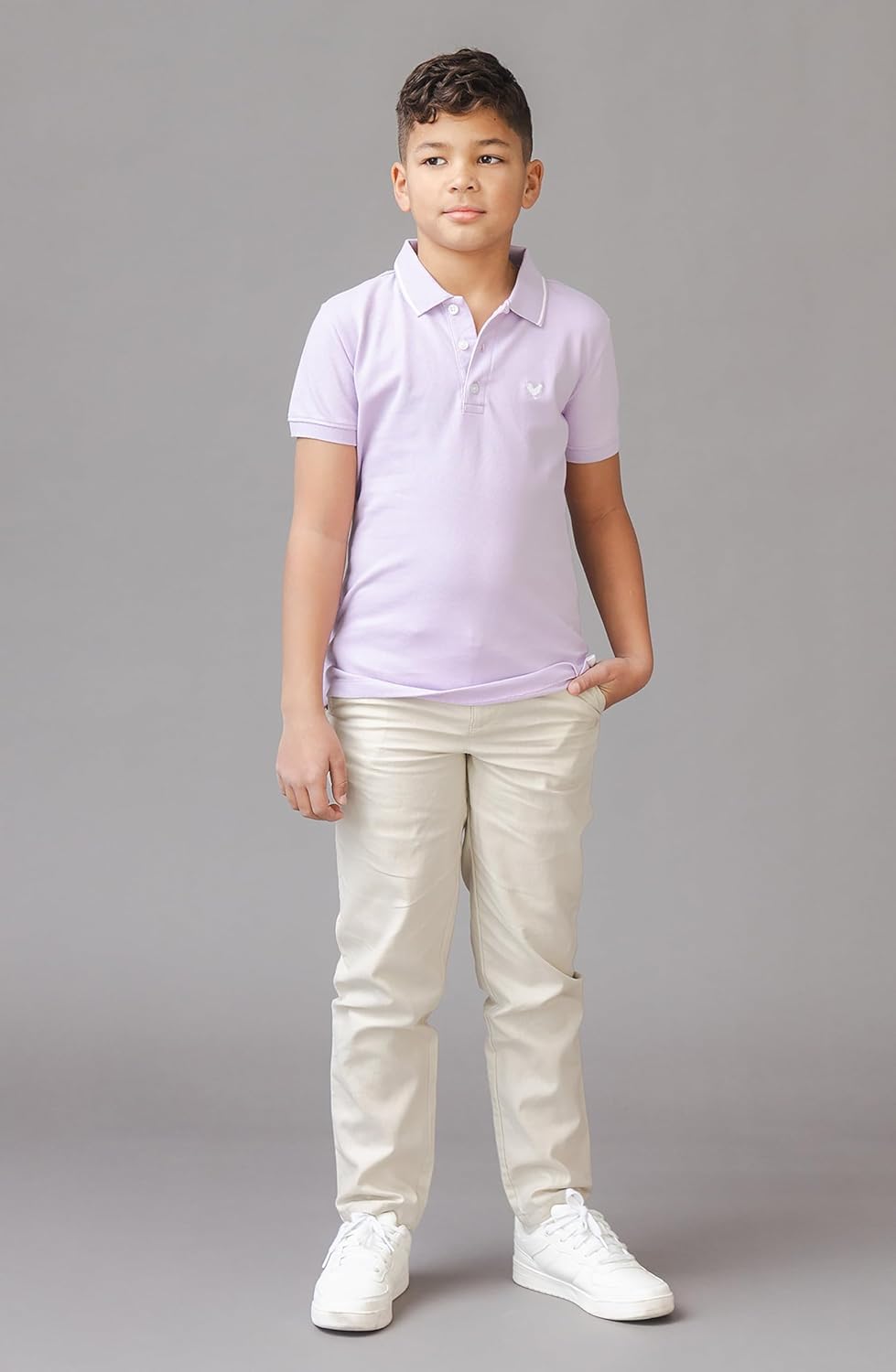 Hope & Henry Boys’ Organic Short Sleeve Knit Pique Polo Shirt | 100% GOTS-Certified Organic Cotton | Flat Knit Collar, Button Placket, Purple, Small
