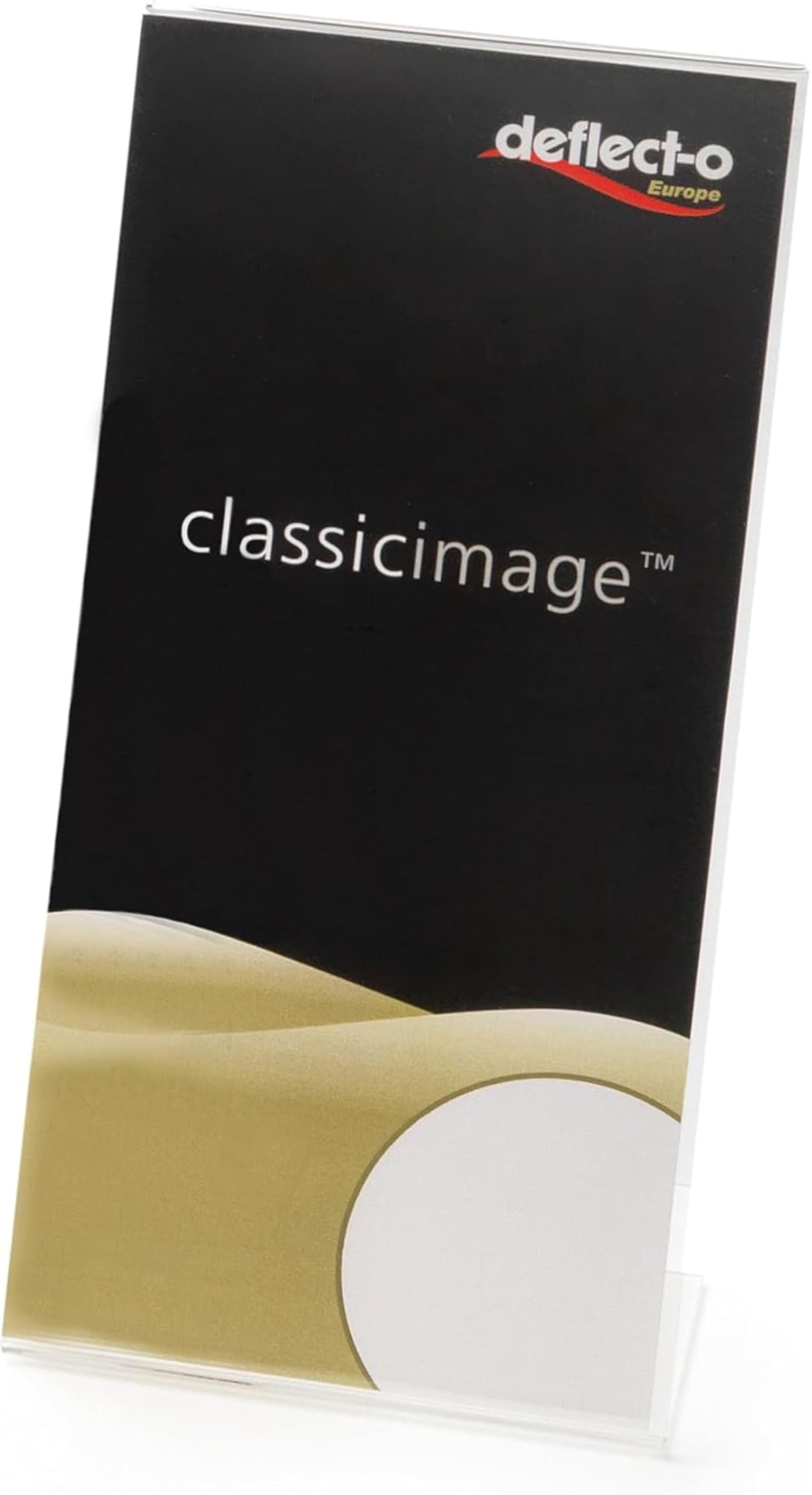 Deflecto Clear - Portrait Dl Portrait Slanted Sign Holder - Sign Holder - Acrylic Display Stand - Perspex Display Stand - 99Mm X 210Mm Poster Stand - Leaflet Display Stands Acrylic Stands Pack Of 12