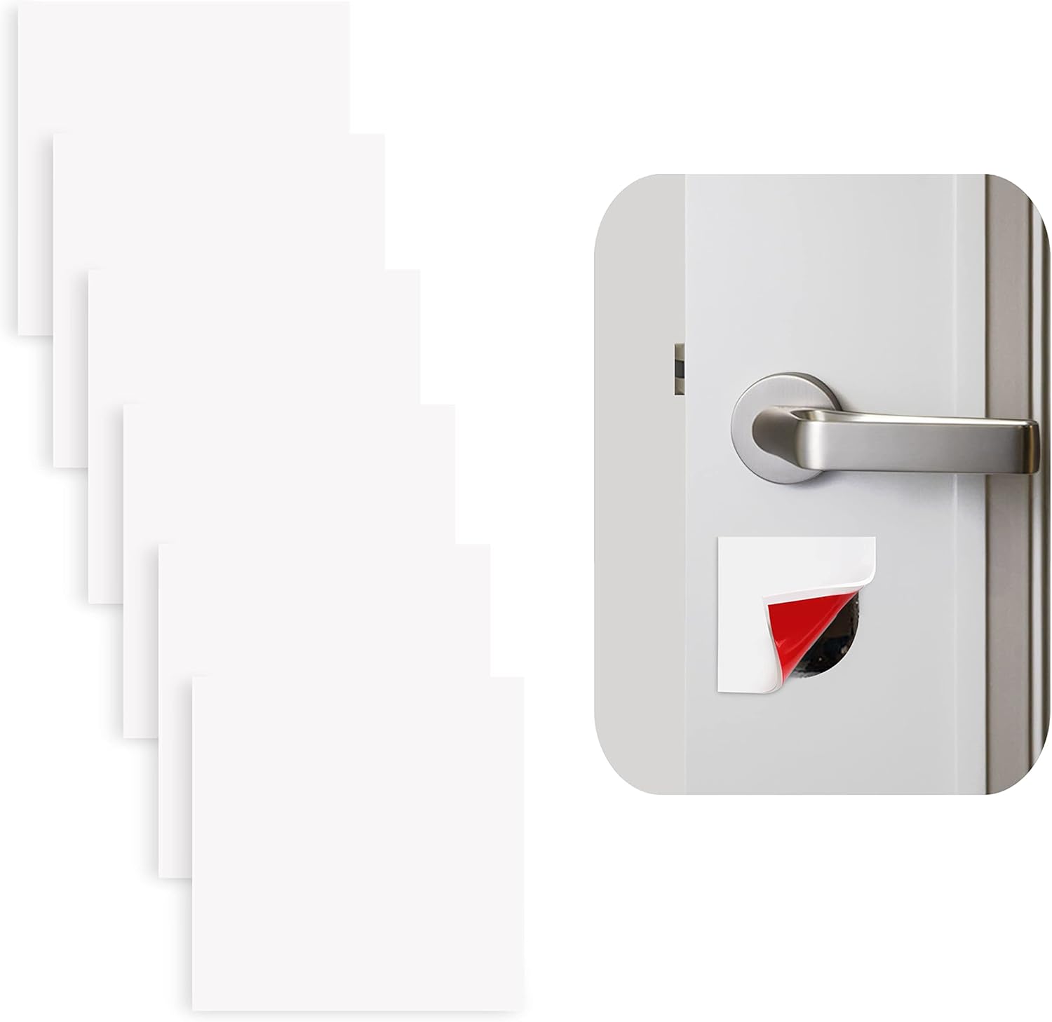 Rubber Bond Door Hole Cover Plate 6 Pack 3"x3" SelfAdhesive Rubber