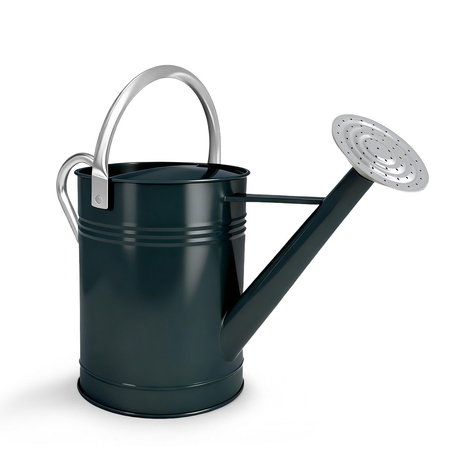 6,5 l, ciemnozielona, metalowa konewka do roślin zewnętrznych i pokojowych, ocynkowana stalowa konewka ze zdejmowaną dzióbką, ruchomym uchwytem do noszenia, odporna na rdzę doniczka do podlewania do