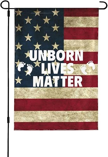 Unborn Lives Matter Pro Life - Banderas de jardín antiaborto para exteriores de 28 x 40 pulgadas, bandera de doble cara para patio al aire libre,