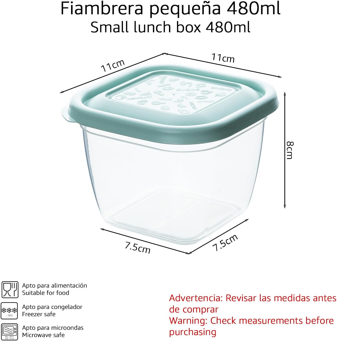 Pack of 24 Food Containers 480 ml, Plastic Food Containers, BPA Free, Microwave, Dishwasher, Freezer, Containers with Lids image 3