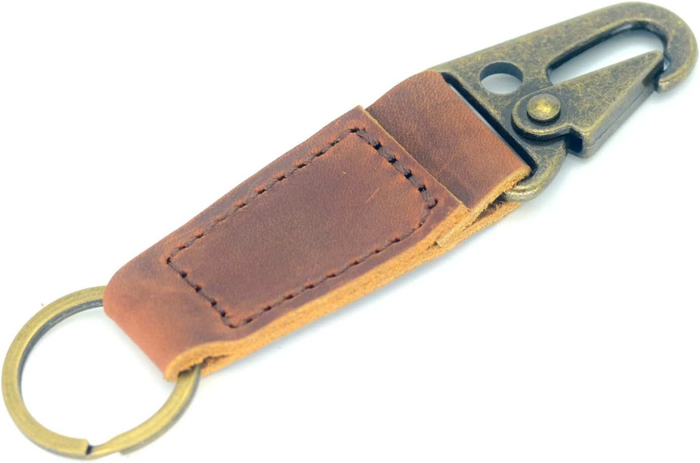 JJNUSA Personalized Key Ring Holder EDC Leather Belt Keychain, Heavy Duty Clip Key Chain Fob for Men,Tactical Keyring Holder for Belt Gift