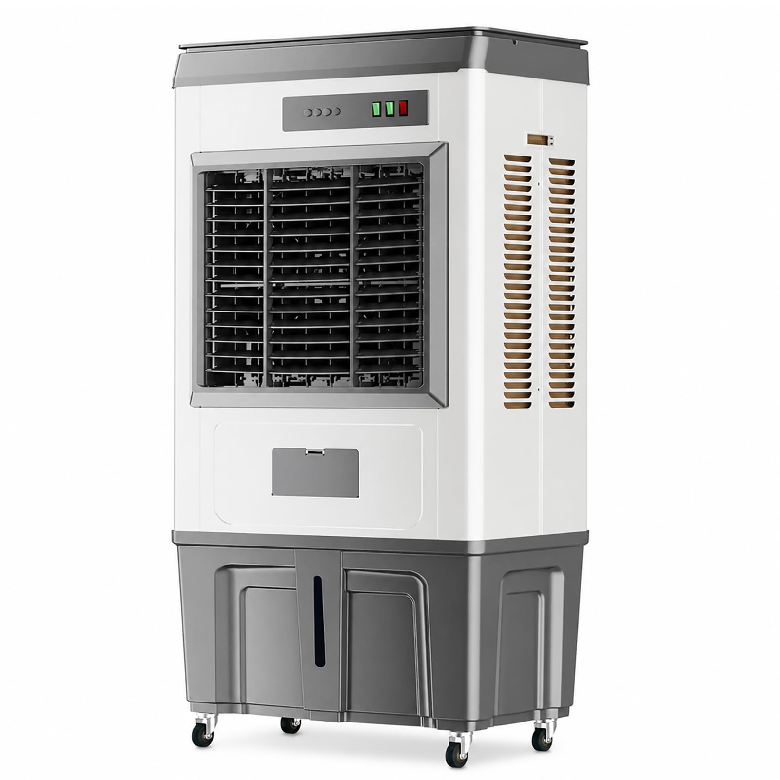 Portable Evaporative Air Cooler, 3-Speed Oscillating Swamp Cooler with 2 Ice Packs, Mobile Cooling Fan for Indoor Rooms, Garage, Workshop & Commercial Use XXL