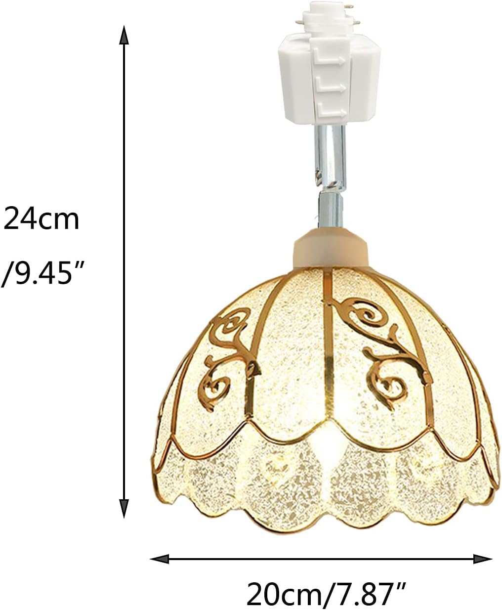 Adjusted Angle H-Type Track Head Pendant Light E26 Base Plastic Lampshade Track Lighting Fixture Nordic Modern Style for Bar Gallery Mirror Front Loft Balcony Bulb and Track Not Included