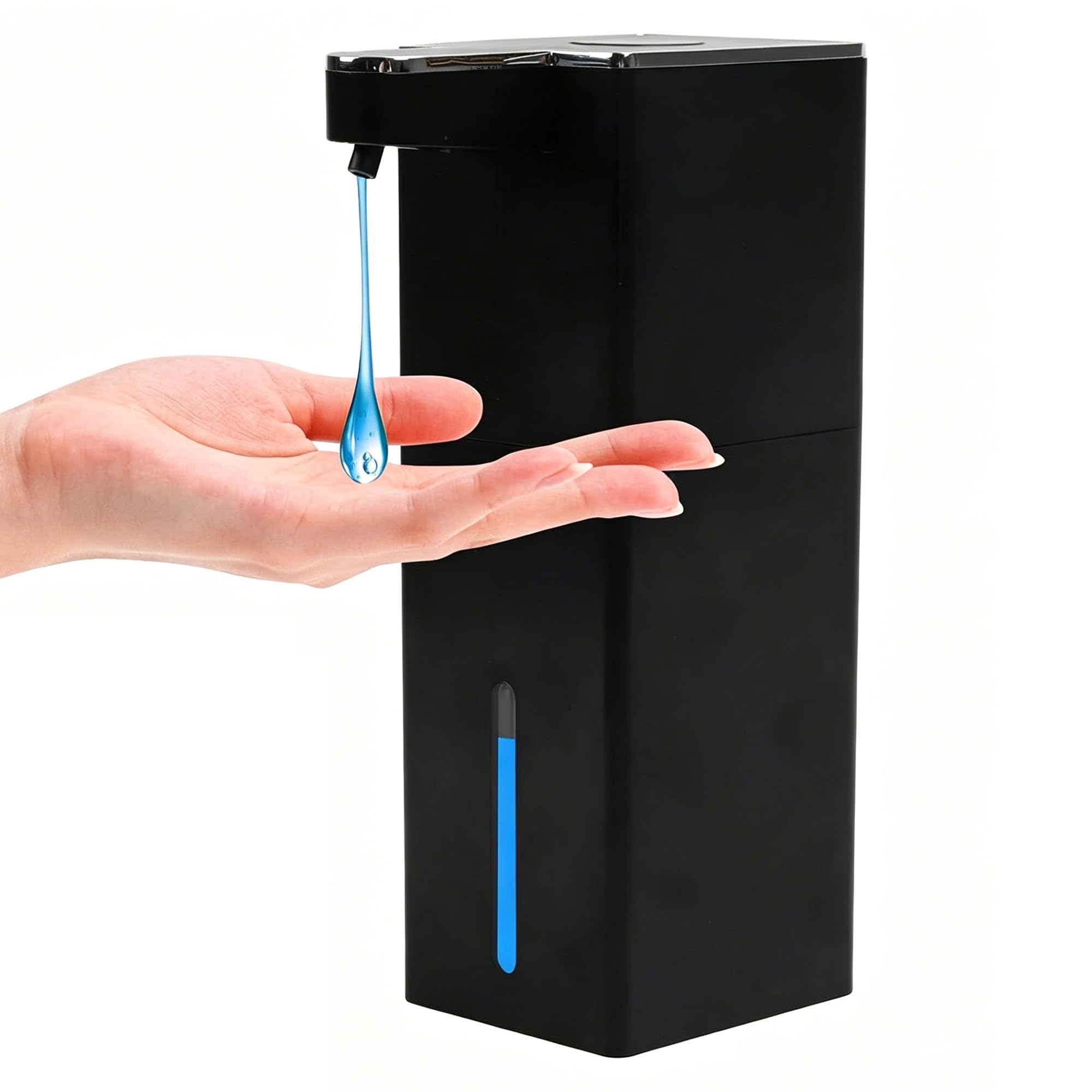 Automatic Liquid Soap Dispenser, 420ml Wall Mount Touchless Soap Dispenser with Sensor, 4-Level Adjustable,IPX5 Waterproof, 1800mAh USB-C Rechargeable for Bathroom, Kitchen, Black