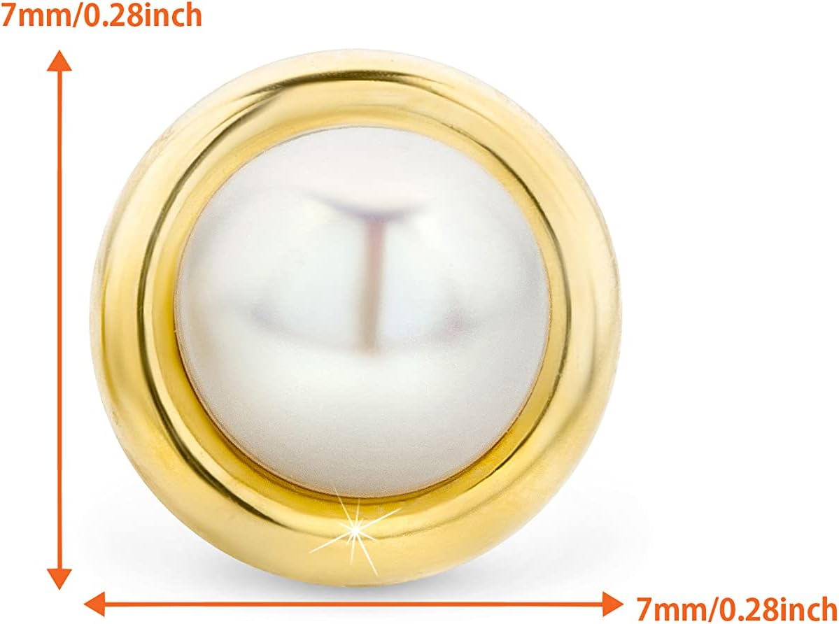 Orovi 14K / 10K Gold Freshwater Pearl Stud Earrings – Classic Real Pearl Earrings for Women – Timeless & Elegant Jewelry – Perfect for Anniversary, Birthday, Wedding - Jewelry for Women