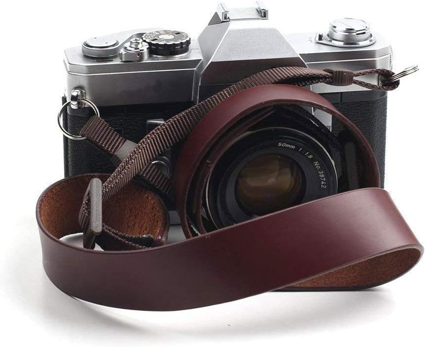 CANPIS Genuine Soft Leather Camera Neck Shoulder Strap for Fuji Sony Olympus Panasonic Lecia etc, Retro Leather Camera Strap (Brown Color)