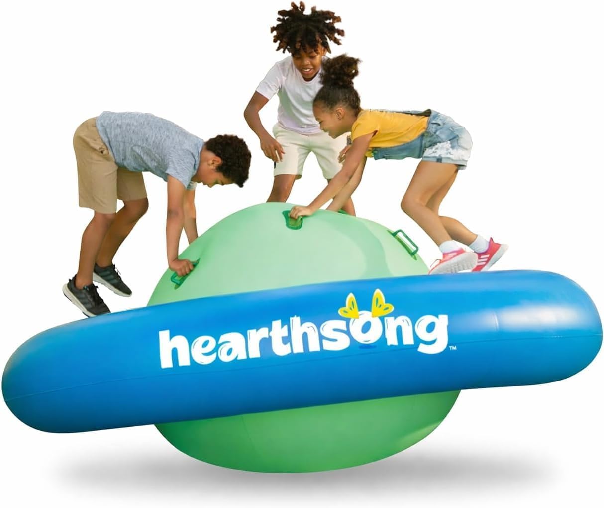 Hearthsong 8-Foot Inflatable Dome Rocker with 6 Handles - Children's Fun Play Equipment Blow Up Giant Bouncer Backyard Toy for Outdoor Game Activities for Boys & Girls Ages 5+ (Max Weight 250 lbs)