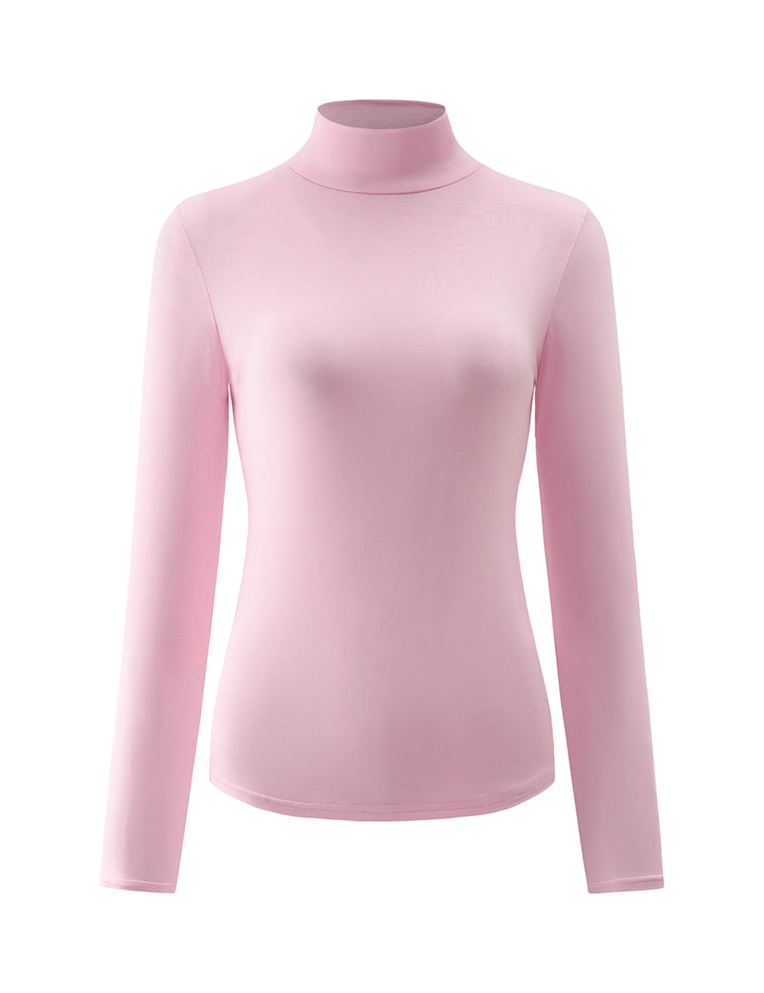 Kindcall Womens Slim Fitted Mock Turtleneck Tops Long Sleeve Lightweight Base Layer Shirts
