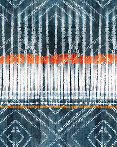 Komar X4-1012 - Carta Da Parati In Tessuto Non Tessuto, Dimensioni: 200 X 250 Cm, 4 Pannelli, Larghezza 50 Cm, Etno, Batik, Carta Da Parati, Decorazione Da Parete, Colore: Blu/Bianco - 2