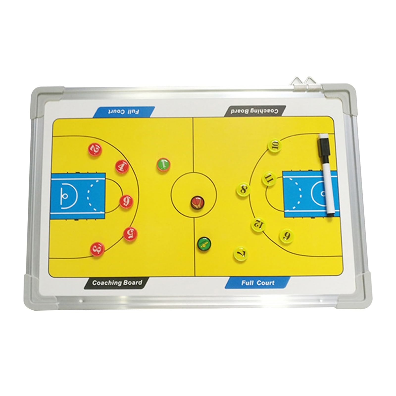 Doppelseitiges, Trocken Abwischbares Fußball-Whiteboard, Wasserdichtes Klemmbrett for Trainer, mit Magnetischen Schachfiguren und Markern, Glatte Schreiboberfläche, Aufhängbares