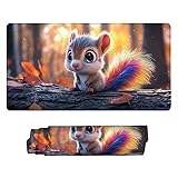 マウスパッド 大型 ゲーミング リス マウスマット デスクマット 特大 おおきい キーボードパッド ゴム底 防水手入れ簡単 快適操作性 滑り止め 耐久性 良い おしゃれ かわいい サイバーカフェ オフィス最適 適度な表面摩擦 女性へのプレゼント 120 x 60cm s-780