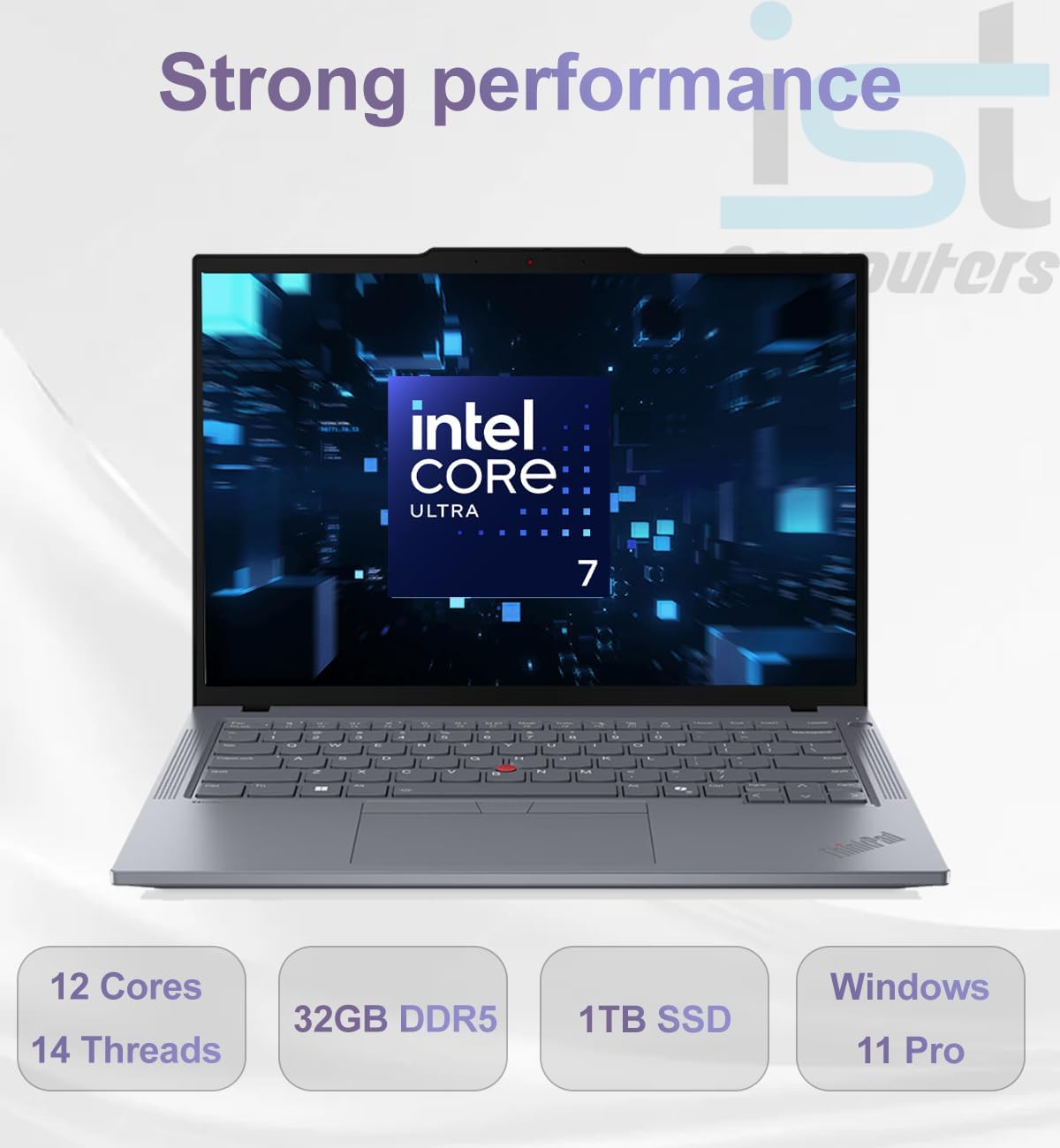 Lenovo ThinkPad T14 Gen 5 Business AI PC Laptop (14" FHD+ Touchscreen, Intel 12-Core Ultra 7 155U (> i7-1355U), 32GB DDR5, 1TB SSD), 5MP IR Webcam, 2x Thunderbolt 4, Fingerprint, Backlit, Win 11 Pro