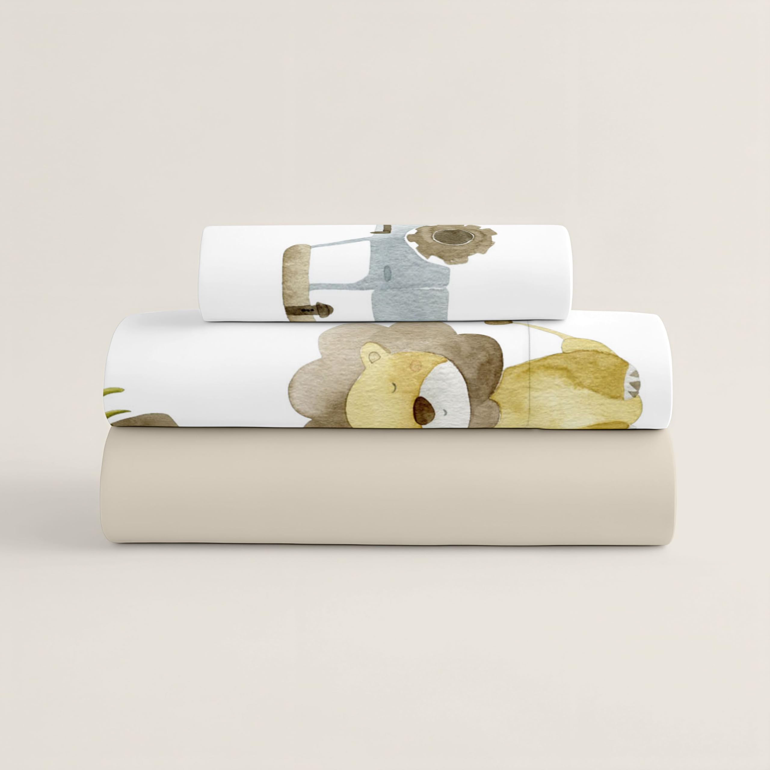 NATURALS CoolKids - Juego de Sábanas Infantil Serengeti (3 Piezas) - Cama 105 (180x270 cm) - 100% Algodón Suave y Transpirable - Fabricado en España