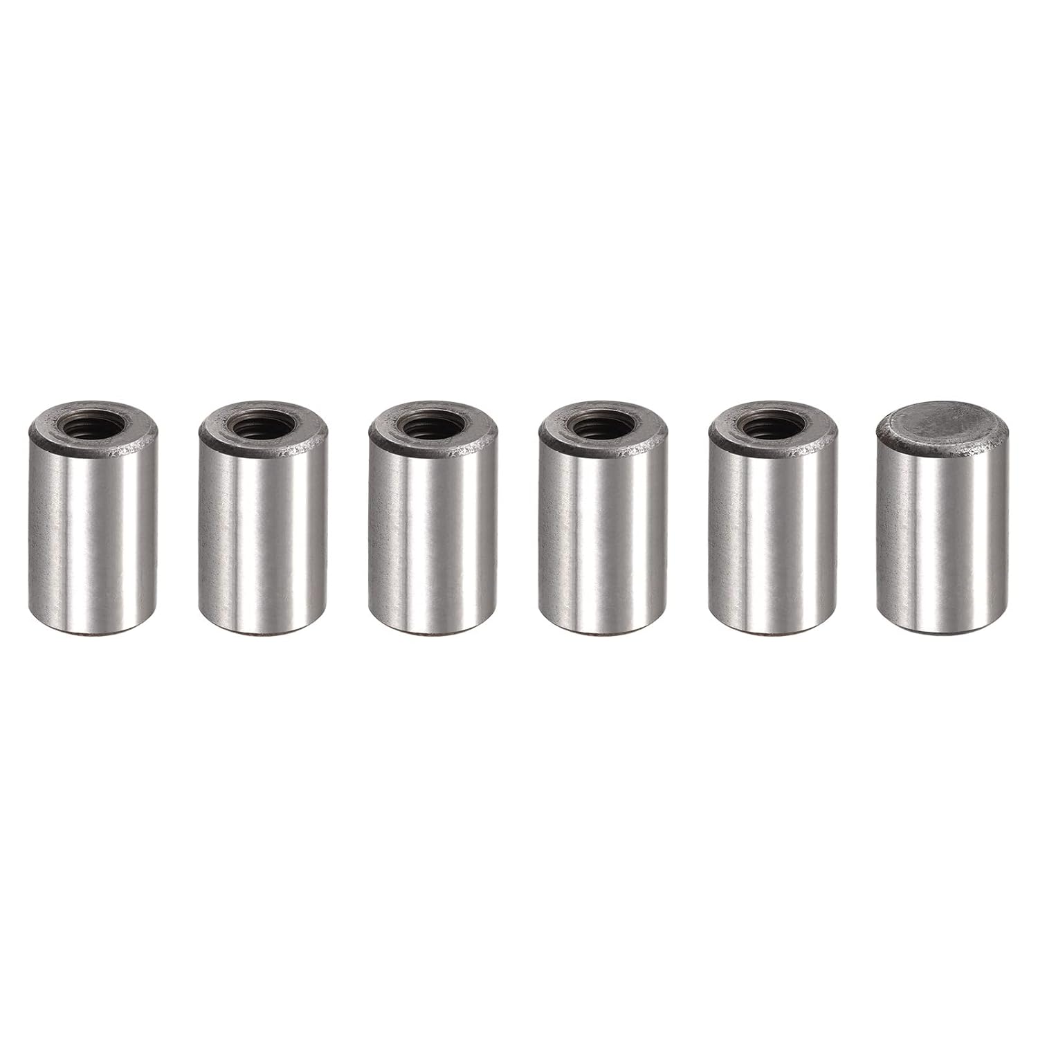 uxcell M6 Internal Thread Dowel Pin 6pcs 10x80mm Chamfering Flat Carbon Steel Cylindrical Pin Bed Bookshelf Metal Devices Industrial Pins