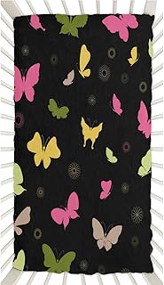 Butterfly Swarm Crib Sheets for Boys, Girls Machine Washable Soft Cozy Microfiber Fitted Crib Sheet for Standard Crib and Toddler Mattresses Boys Girls 28x52 Inch
