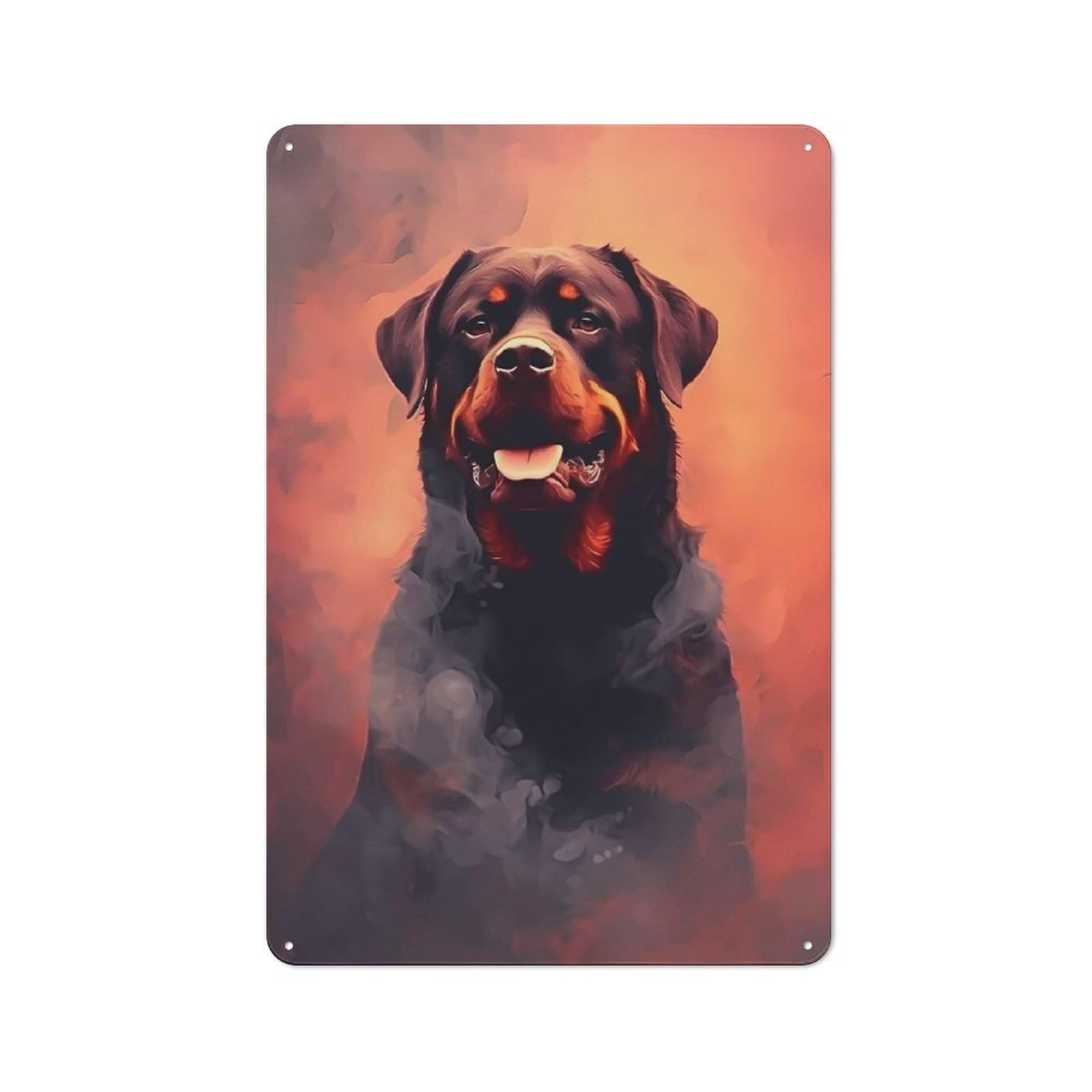 Junmoney Rottweiler Animal Cottage Metal Wall Decor 30X20cm, Shed Metal Sign For Patio Bar, Workshop, Shed Or Kitchen
