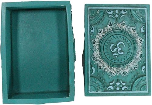 Miniatura 4 de Ebros Feng Shui Zen Buddha Ohm Símbolo Sagrado Lotus Mandala Flor Caja Decorativa Almacenamiento Stash Bisutería Tarot Talismán Feng Shui Acento