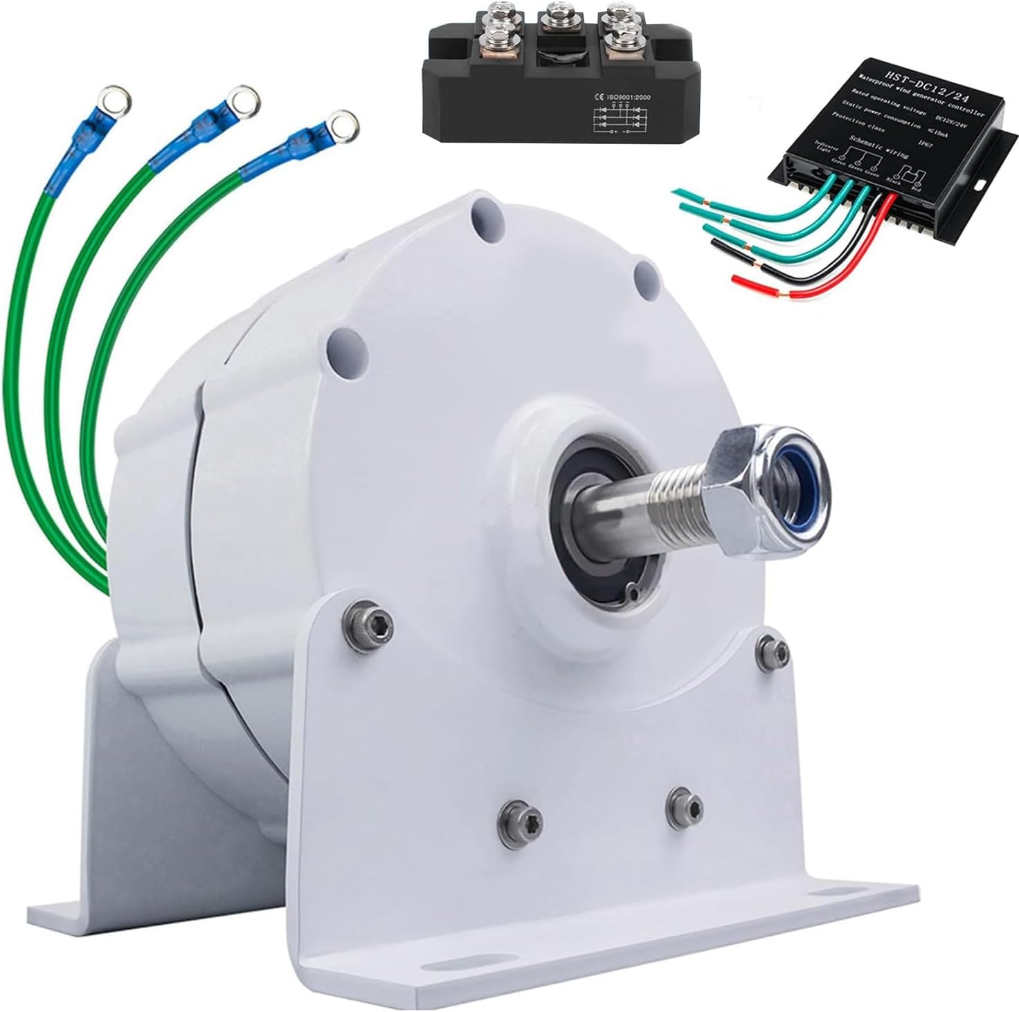 Qiang 5000W,8000W,10000W,12000W Low RPM Permanent Magnet Generator,3 Phase Gearless Alternator 12v 24v 48v 120v 220v Ac Alternator Water Wind Turbine Generator with Rectifier 220V-8000W