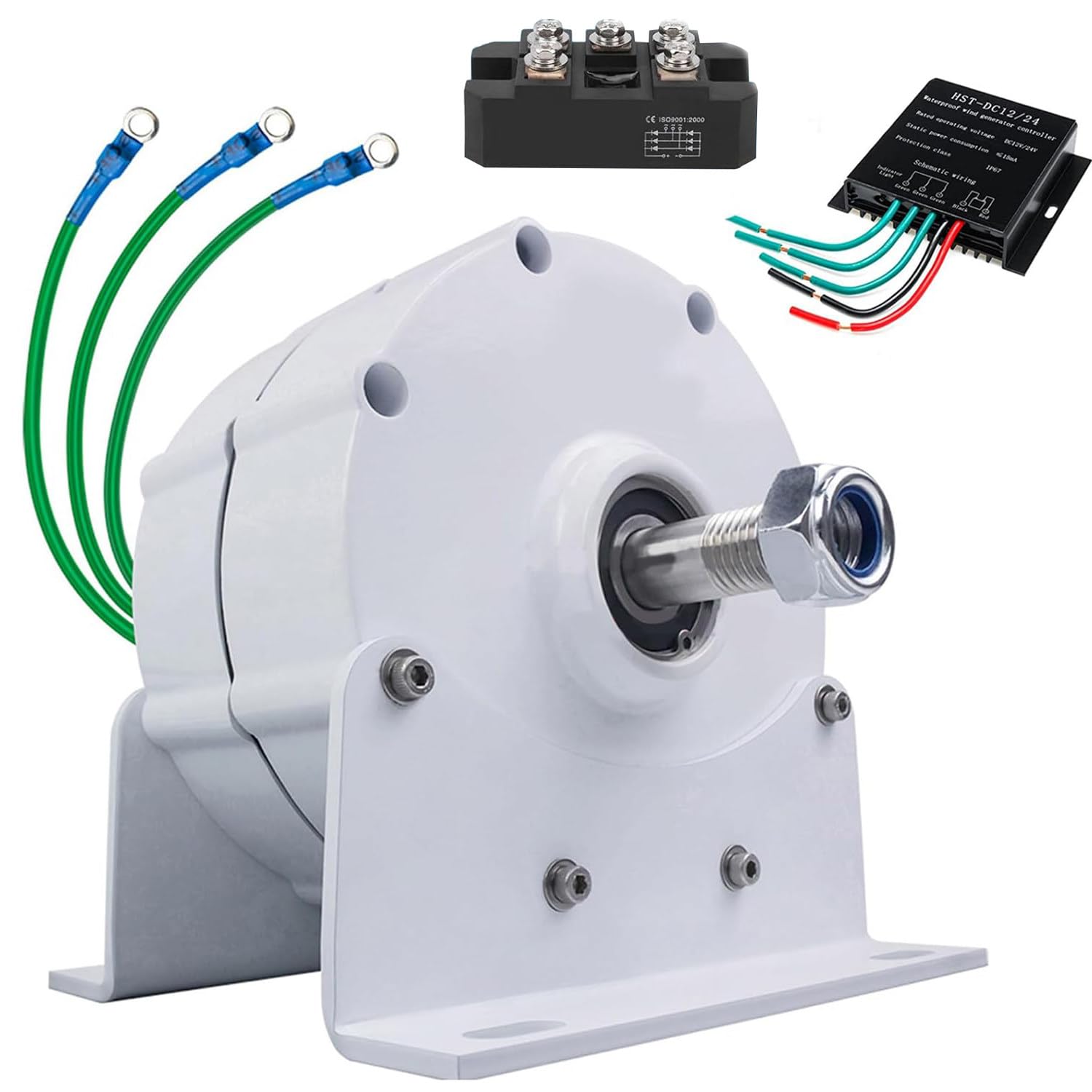 Qiang 5000W,8000W,10000W,12000W Low RPM Permanent Magnet Generator,3 Phase Gearless Alternator 12v 24v 48v 120v 220v Ac Alternator Water Wind Turbine Generator with Rectifier 220V-8000W