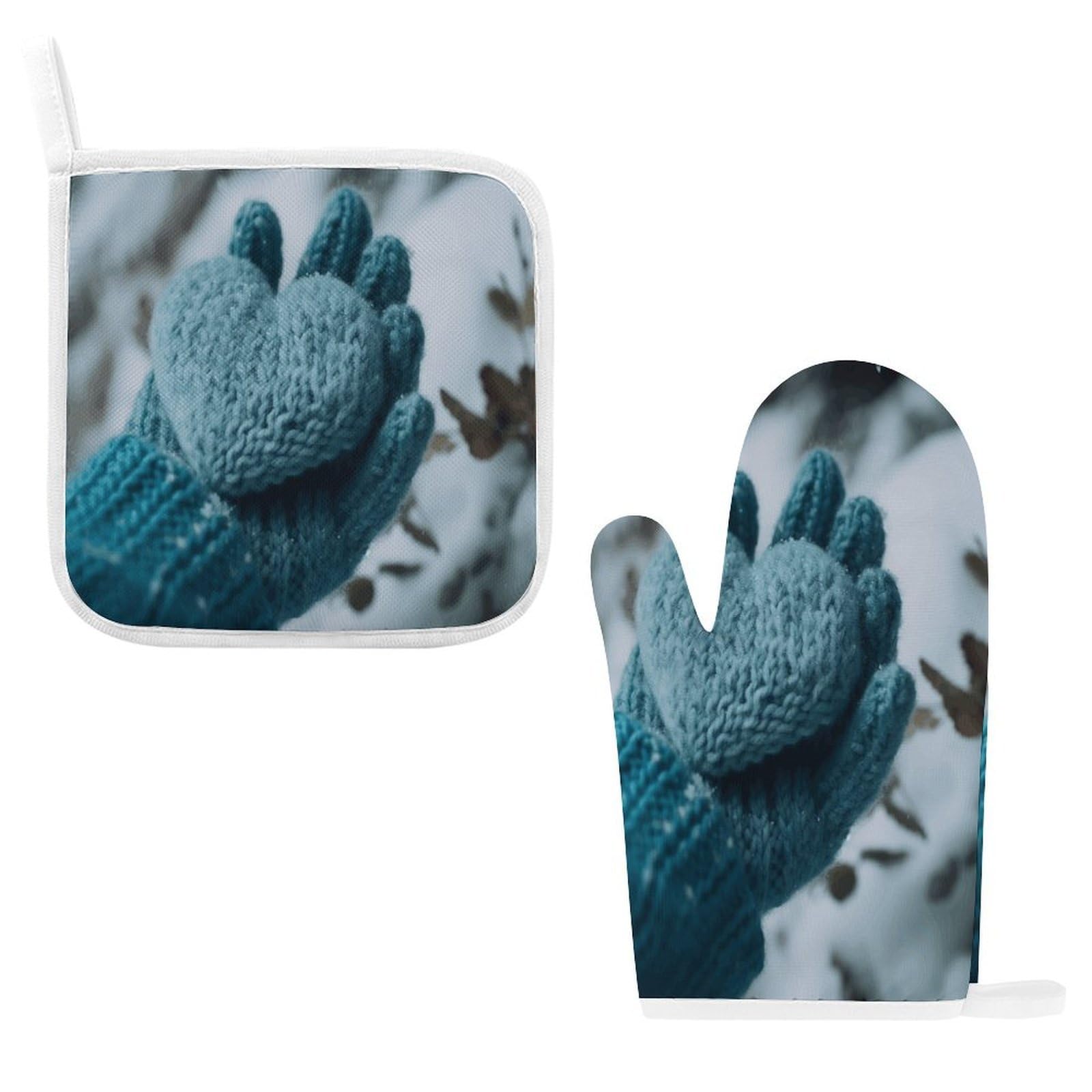 Btcowzrv Style Holding A Heart Oven Mitts And Pot Holders 2Pcs Set