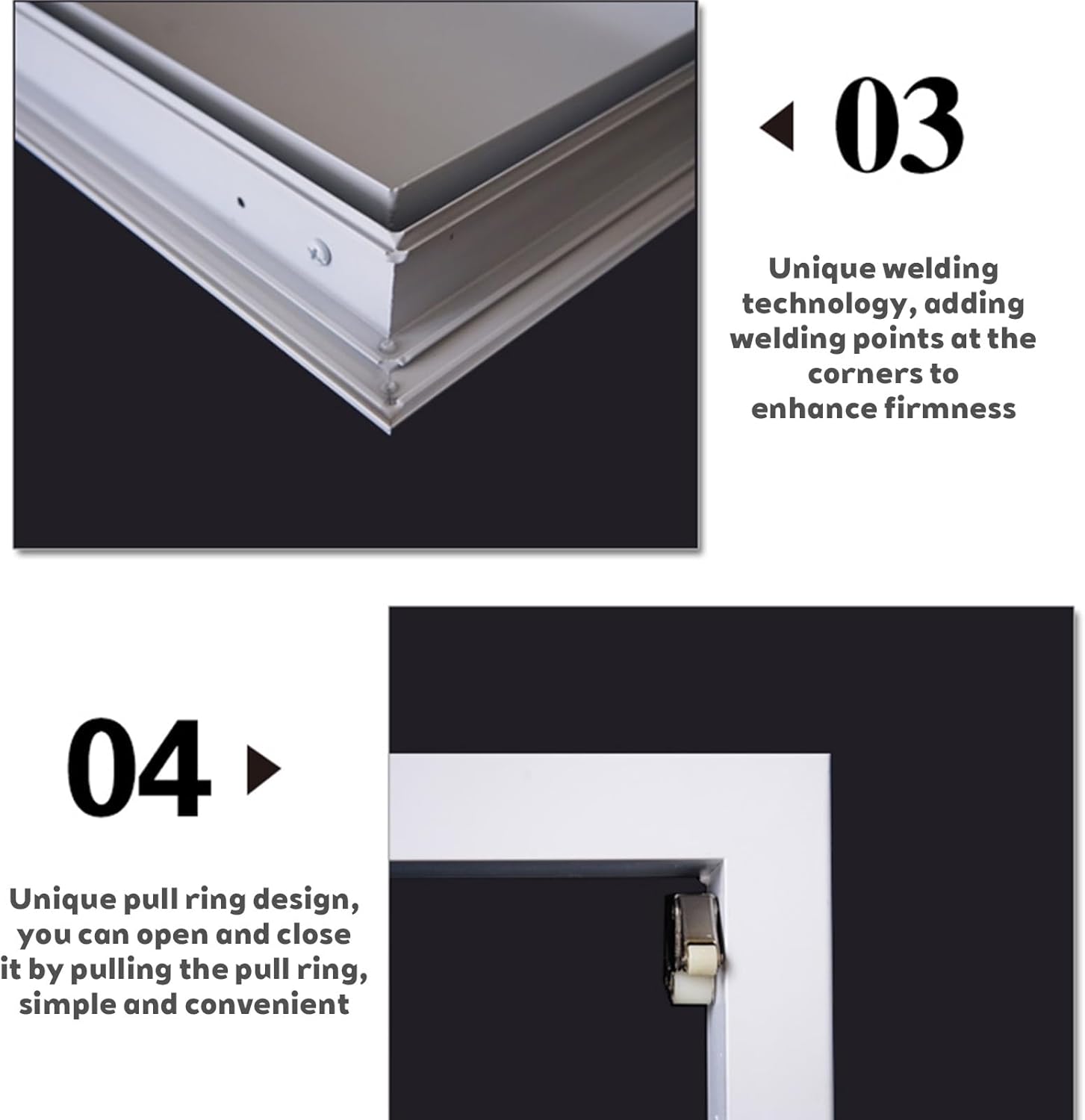 Rectangular Access Panel Aluminum for Ceiling,Decorative Access Doors for Home Plumbing,Metal Service Shaft Hole Box with Spring,Easy to Install Plumbing Door Cover
