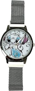 Accutime Kids LILO & Stitch Analog Quartz Wrist Watch with Small Face, Silver Accents for Girls, Boys, Kids (LAS8014AZ)