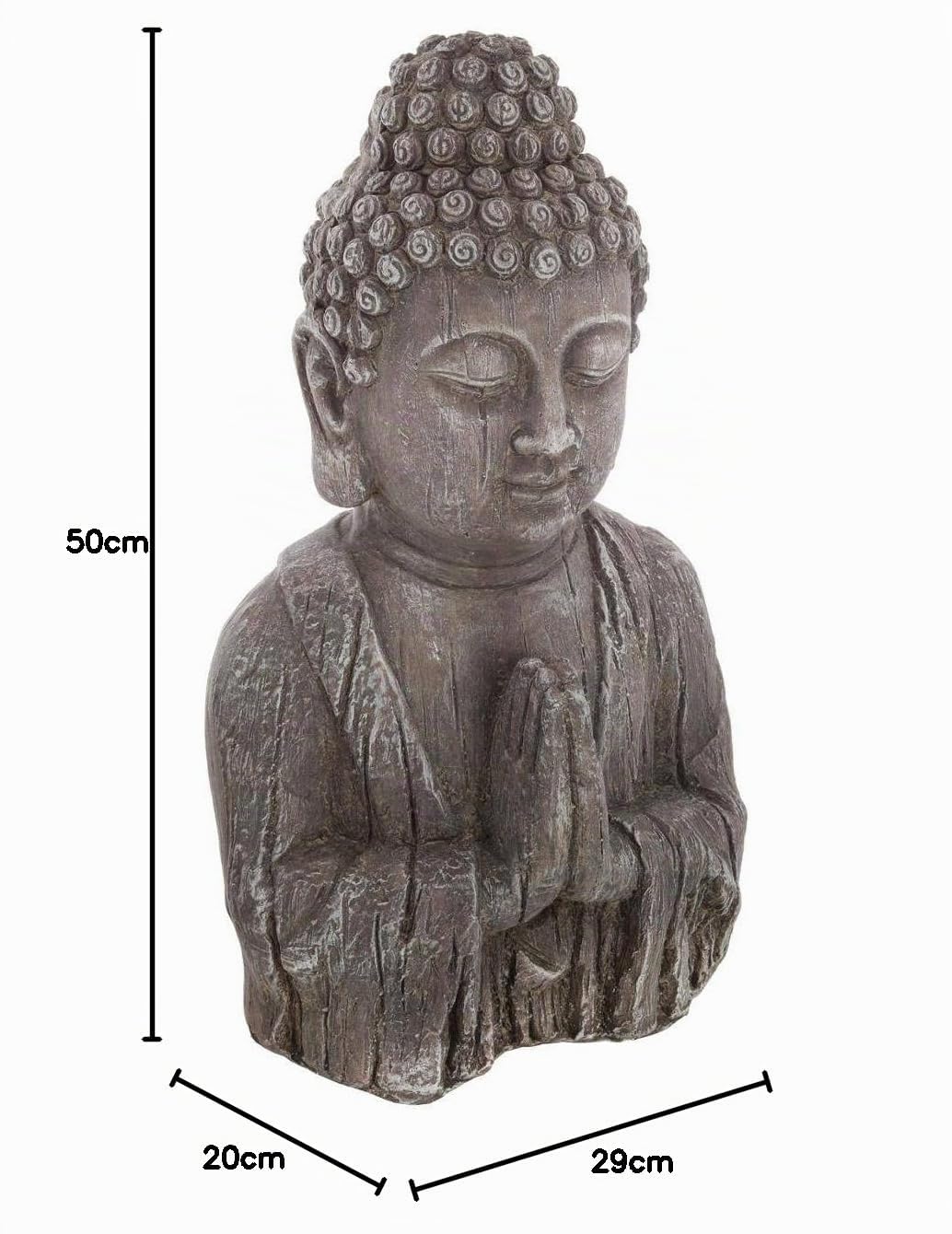 Objet décoratif Bouddha en magnésie Effet Bois H 49 cm - Atmosphera