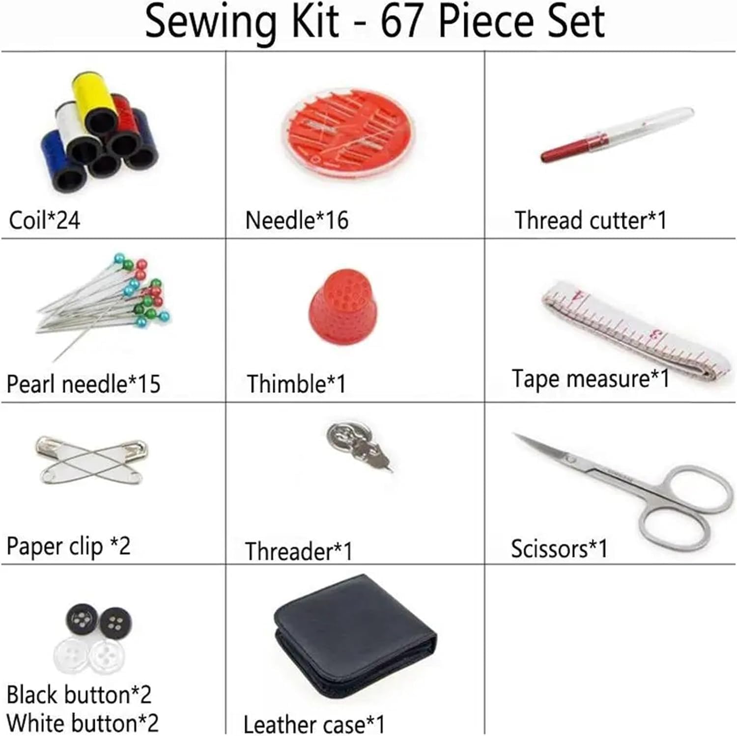 Kompaktowe i wytrzymałe Wielofunkcyjny zestaw do szycia, zawierający nici i akcesoria 1 zestaw(86Pcs-MG)