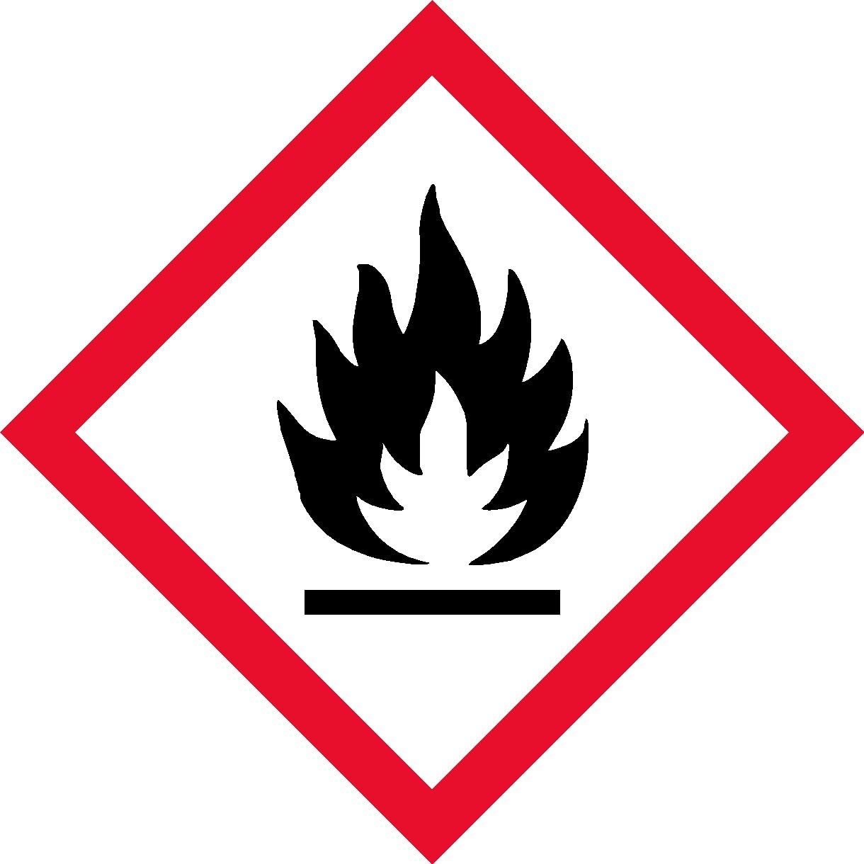 OSHA Compliant, GHS Flame, Pictogram, Red Border, Black Symbol, Picto, White Base, Laminated, Safety Decal stickerdecal Vinyl Sticker, (2" x 2" (4 per))