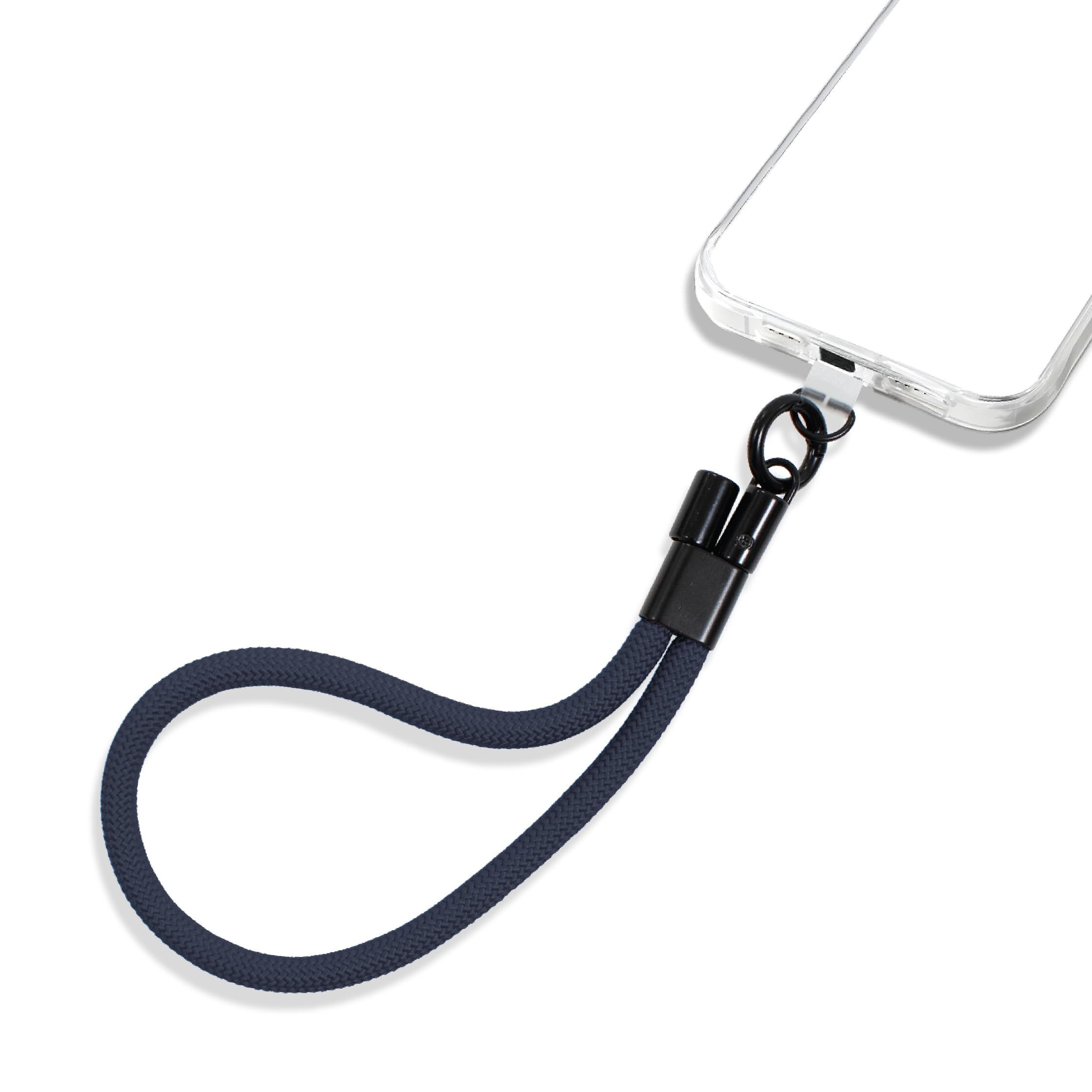 groov e Braided Phone Wrist Lanyard - Universal Adjustable Smartphone Wristlet Strap for Phone Cases - Navy