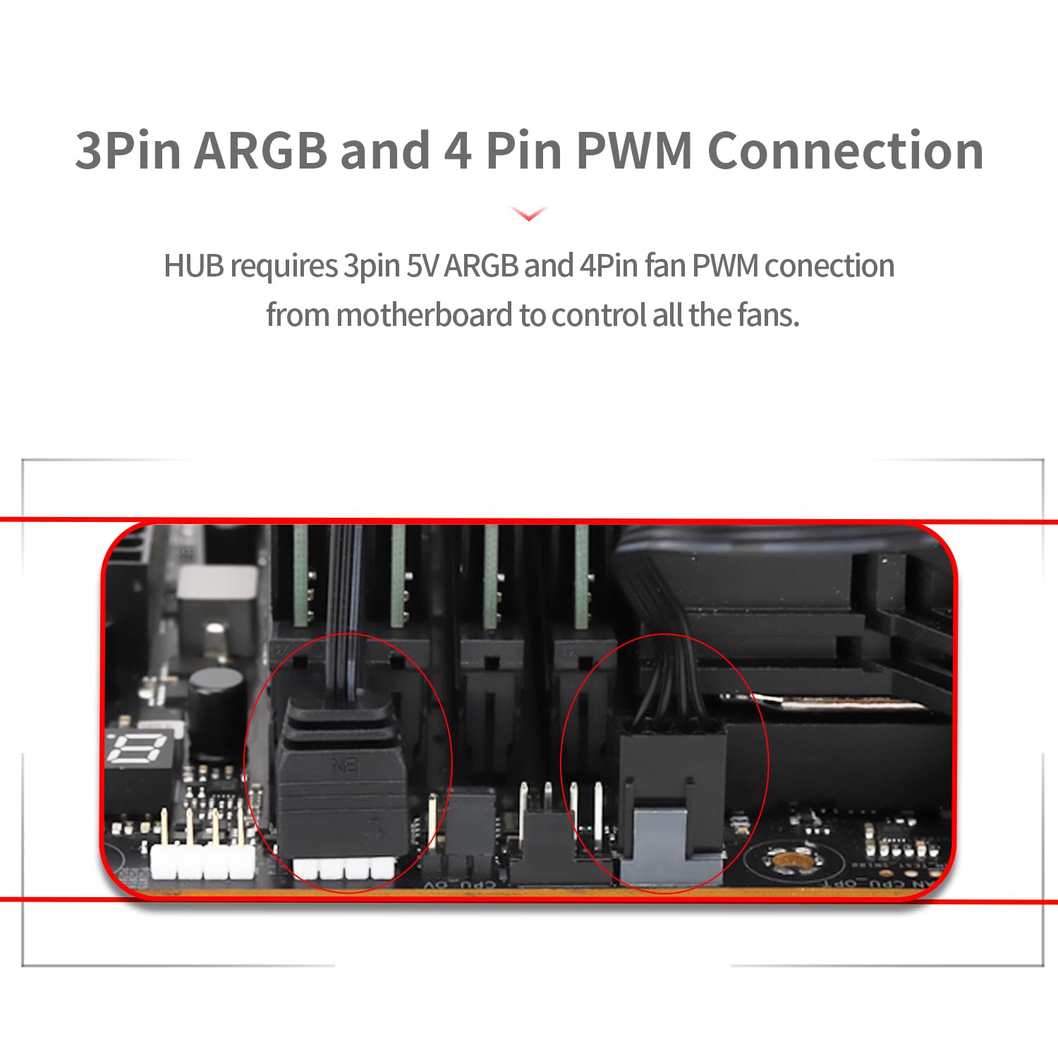 TR-Thermalright TL-Fan e ARGB HUB x8,4pin PWM e 3pin ARGB Interface Hub, facile installazione Fan Controller, supporta 8 gruppi di ventole