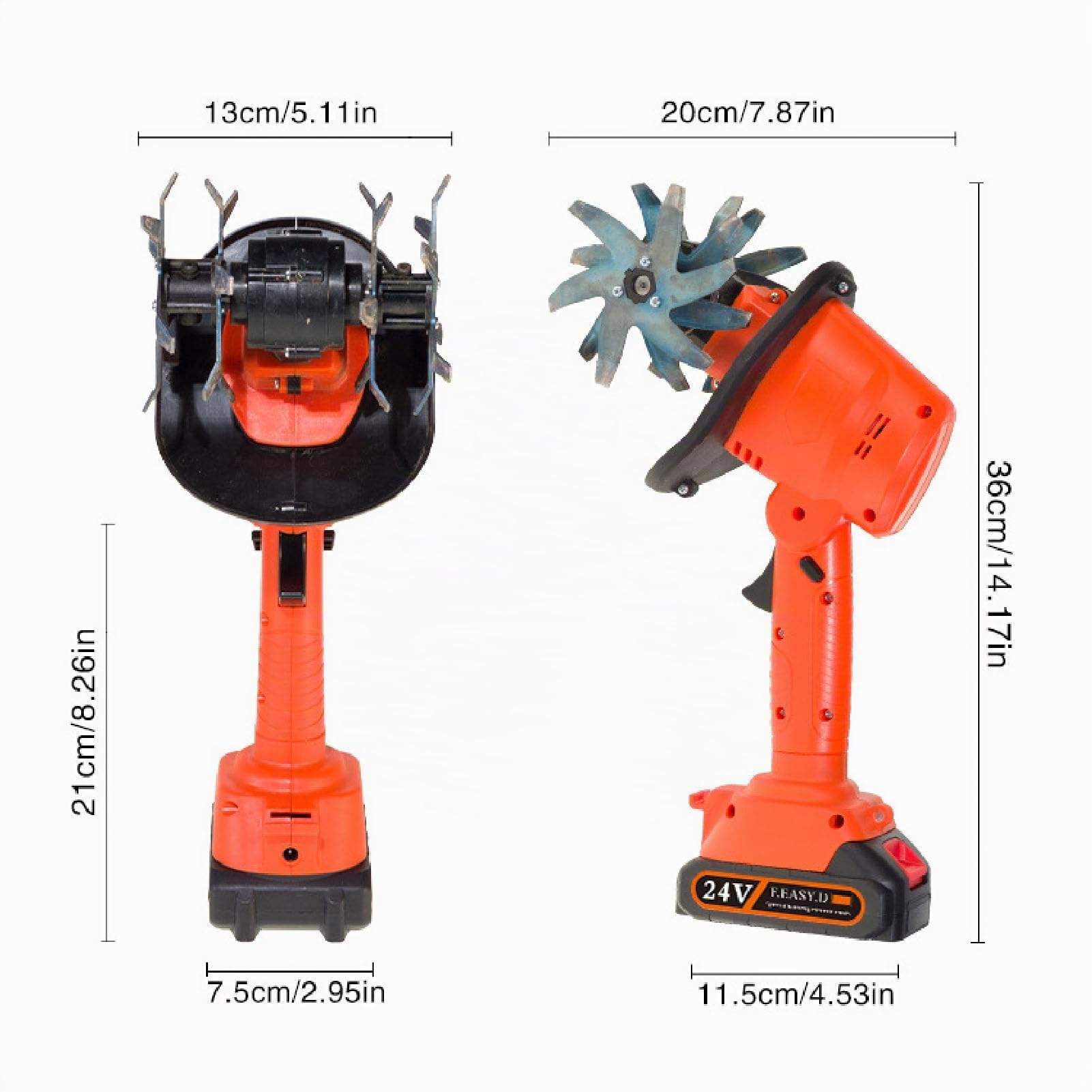 Cultivador Inalámbrico de Jardín Batería Litio 1500 mAh para Cultivo Suelo y Deshierbe Herramienta Jardinería Ergonómica Enchufe Europeo 100-240 V