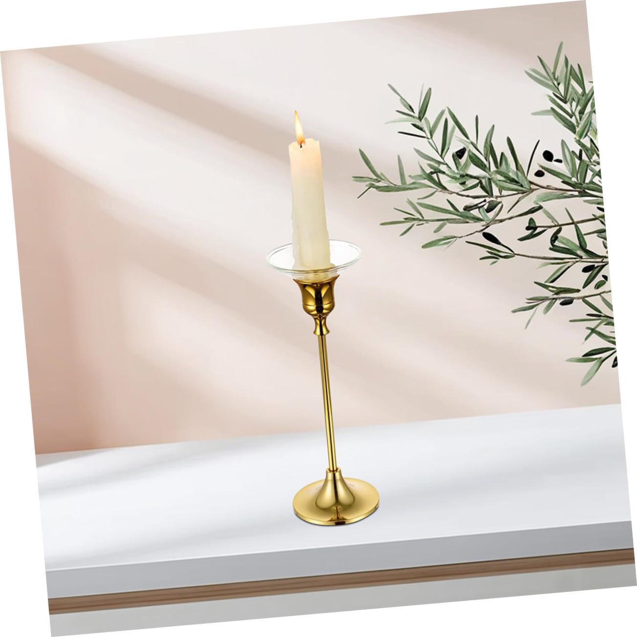 6 Piezas Recogedor de Goteo para Velas, Candle Holder de Vidrio Redondo, Protector de Cera Fácil de Limpiar, Adecuado para Meditación y Ceremonias Religiosas