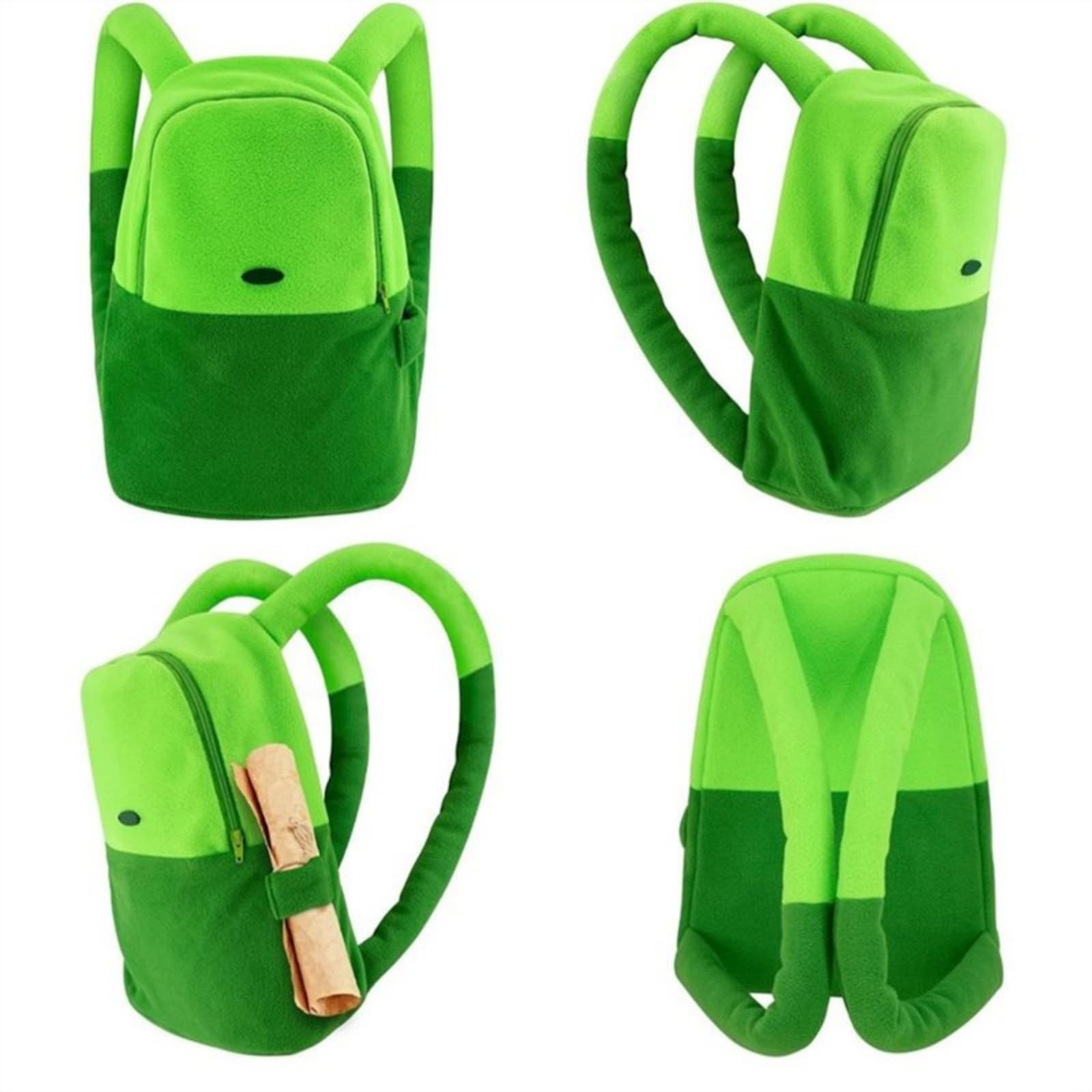 Mochila escolar Anime Verde Peluche Zaino, Cartone Animato Cosplay Accessorio Borsa Unisex Zaino Morbido per Ogni Giorno Indossare Eventi Festa A Tema-Green