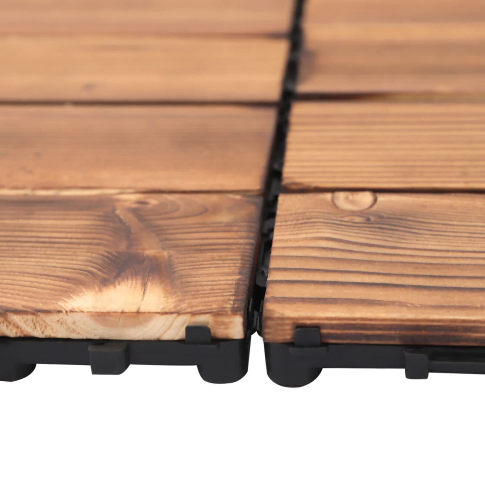 36 piastrelle in legno duro ad incastro per terrazze, impermeabili, in legno di acacia, piastrelle quadrate da 12 x 12 pollici