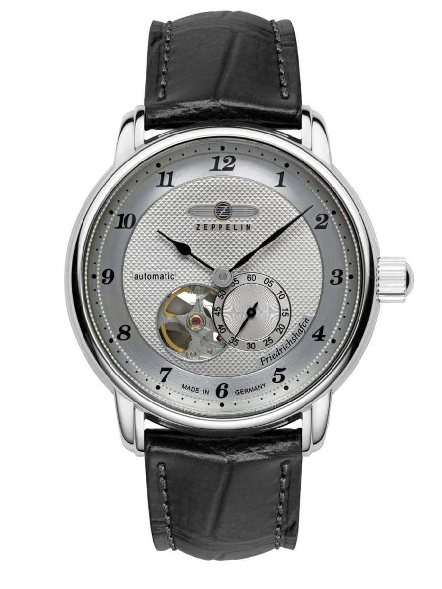 Zeppelin Herrenuhr Automatik Open Heart Friedrichshafen Schwarz 8566-4