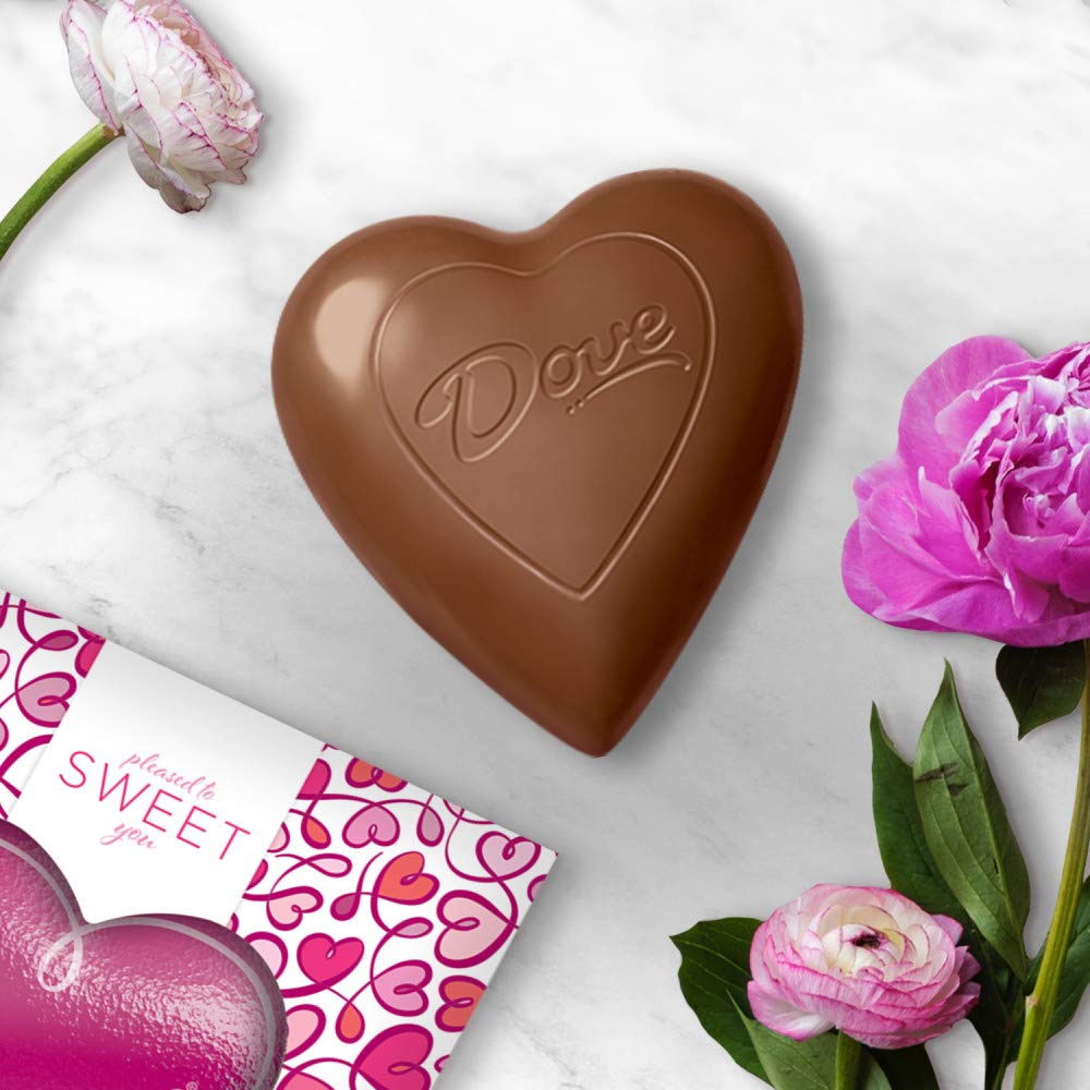 DOVE Valentine's Day Solid Milk Chocolate Candy Heart, 4 Ounce (Pack Of 6)