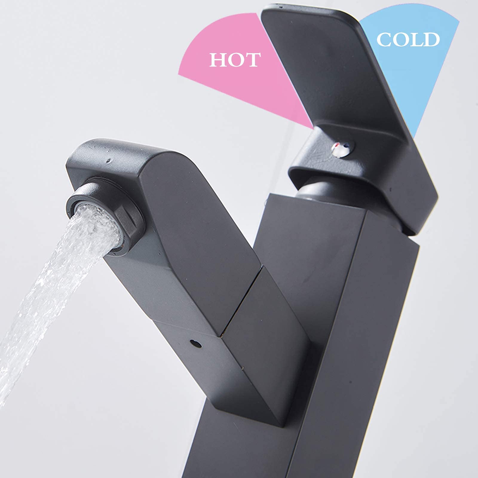 Grifo de baño negro Grifo de cocina extraíble de un solo mango Grifo de cabeza de rociador giratorio de 360 ​​​​° Aireador Grifo de ahorro de agua Adecuado para lavabos y bañeras de baño needed