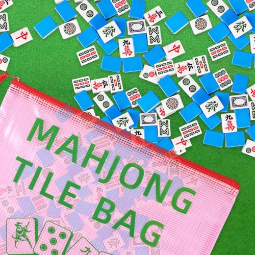 2 Bolsas para Fichas de Mahjong, Rojo, Portátil miniatura 6