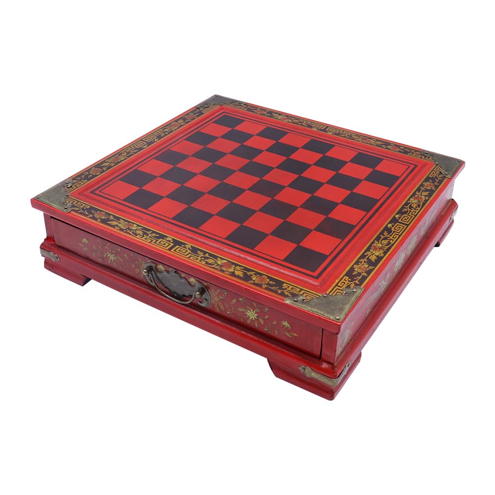 Set di Scacchi retrò guerrieri di Terracotta, Gioco da Tavolo Classico per Famiglie Realizzato a Mano con Scacchiera e Scatola di immagazzinaggio (26 cm)