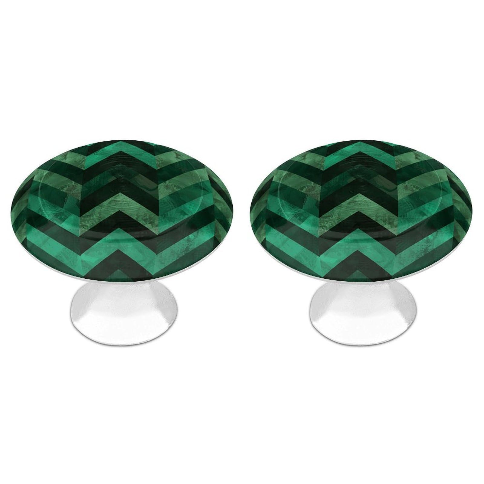 QMNBTES 2 PCS Kitchen with Emerald Green Cabinet Knobs, Stainless Steel Furniture Knob Pulls Handles Decorative, Vintage Knobs for Dresser/Drawers/Bathroom/Closet Door/Bifold Door/Cupboard