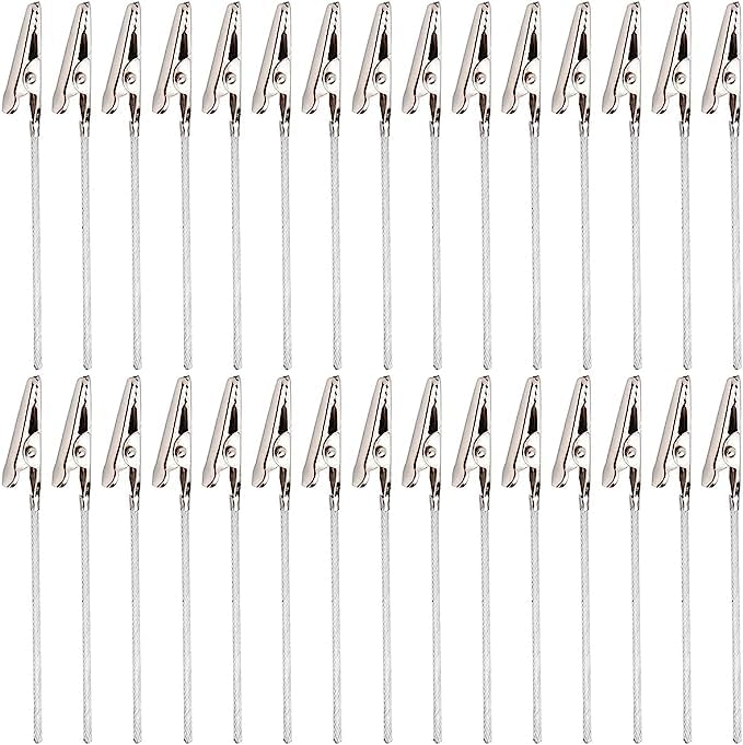 Ausla Lot de 50 Supports Photo avec Pinces, Pinces Support pour mémo, Clip en métal pour Note de Photo, Pince avec Fil de Fer à Faire soi-même 94 Pouces