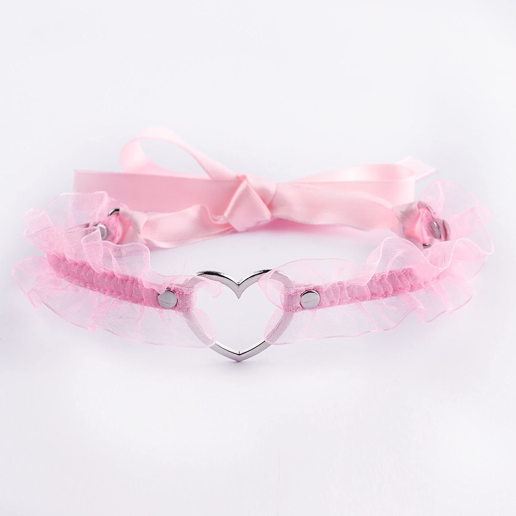 MILAKOO Black Punk Choker Charm Stretch Gothic Tattoo Chokers Necklace and Bracelet Set for Women: A-Pink